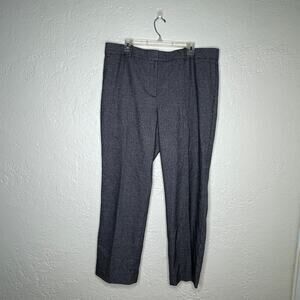 Ann Taylor Pants 16 Gray Black Houndstooth Women's Straight Leg Career Classic